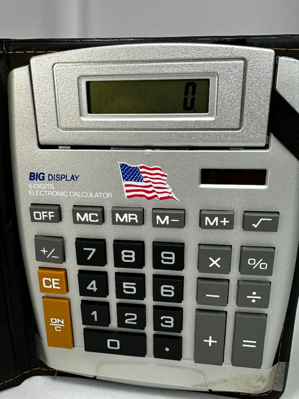 BIG Display Solar Powered Calculator in Carrying Case.